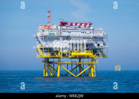 La sous-station sur l'Est-Anglie un parc éolien offshore dans le sud de la mer du Nord Banque D'Images