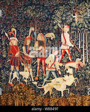 Unicorn Vintage art tapisserie médiévale Banque D'Images