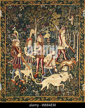 Unicorn Vintage art tapisserie médiévale Banque D'Images