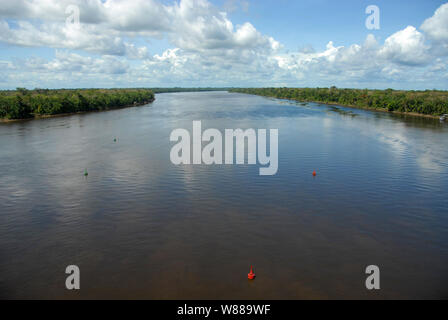 Pará, 13 octobre 2006. Vue aérienne de la voie navigable de earl dans l'État de Pará, au nord du Brésil Banque D'Images