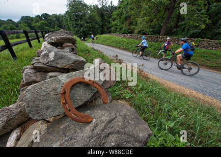 UNITED STATES - 9 juin 2019 : Le Moulin Du gravier 1725 Loudoun est une balade à vélo le long des routes de gravier historique dans le Nord de la Virginie. Situé à l'est de Banque D'Images