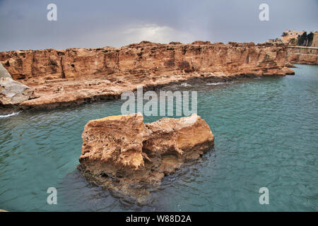 Le mur de Batroun, Liban Banque D'Images