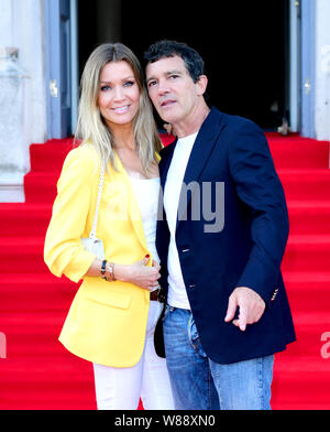 Nicole Kimpel et Antonio Banderas participant à la douleur et la gloire Premiere à Somerset House, Londres. Banque D'Images