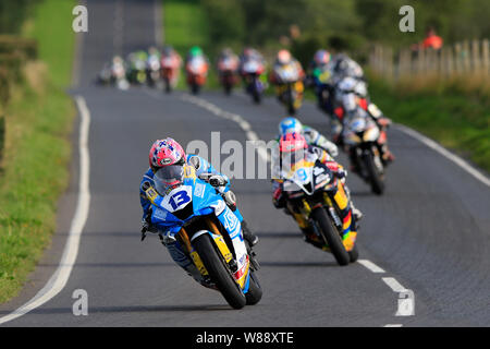 Circuit de Dundrod, Belfast, Irlande du Nord. 8e août 2019. Courses sur route Grand Prix d'Ulster ; Lee Johnston (Ashcourt Yamaha Racing) dirige le train Supersport - éditorial uniquement. Credit : Action Plus Sport/Alamy Live News Banque D'Images