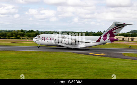 Le Qatar, l'Escadron de transport, C17A Globemaster III à la Royal International Air Tattoo 2019 Banque D'Images