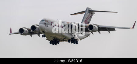 Le Qatar, l'Escadron de transport, C17A Globemaster III à la Royal International Air Tattoo 2019 Banque D'Images