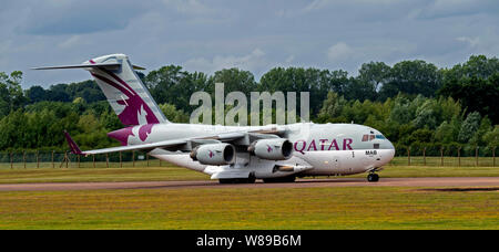 Le Qatar, l'Escadron de transport, C17A Globemaster III à la Royal International Air Tattoo 2019 Banque D'Images