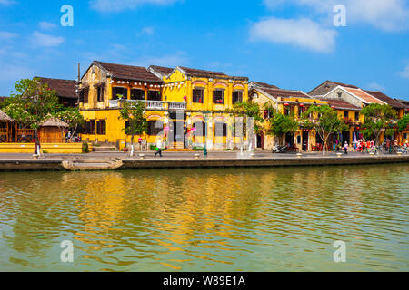 L'ancienne ville de Hoi An riverfront à Quang Nam Province du Vietnam Banque D'Images