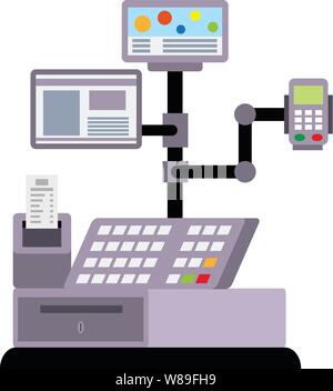 Terminal de paiement caisse icône. Télévision illustration de terminal de paiement caisse icône vecteur pour la conception web Illustration de Vecteur