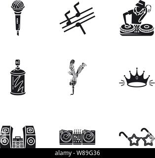 Swang Rap icon set. Simple jeu d'icônes vectorielles swang rap 9 pour la conception web isolé sur fond blanc Illustration de Vecteur