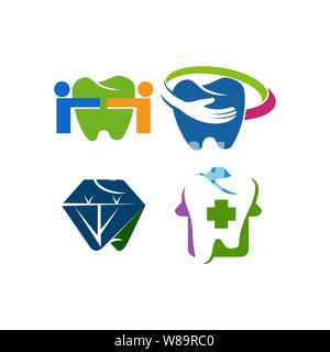 Logo Clinique Dentaire Tooth abstract design template vector Set Illustration de Vecteur