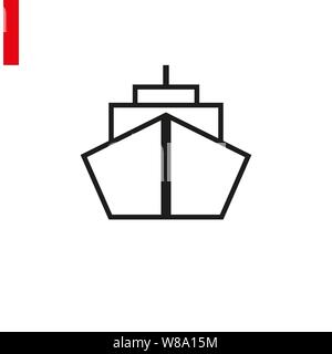 Un navire isolé unique minimal linéaire plat icône. Icône vecteur ligne pour les sites web et mobile design plat minimaliste. La tendance moderne de style design concept Illustration de Vecteur