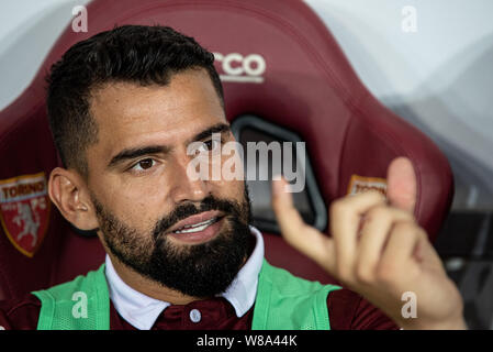 Tomas Rincon de Torino FC pose avant l'UEFA Europa League en troisième tour de qualification match de foot entre Torino et FC Shakhtyor Soligorsk. Torino Banque D'Images