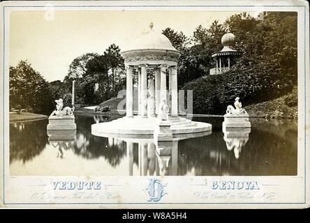 Celestino Degoix (floruit 1860-1890) - Gênes - Villa Pallavicini. Banque D'Images