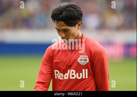 Salzbourg, Autriche. 7e août 2019. Takumi, (Salzbourg), 7 août 2019 - Football : match amical entre FC Red Bull Salzbourg 0-1 Real Madrid au Red Bull Arena à Salzbourg, Autriche. Credit : Itaru Chiba/AFLO/Alamy Live News Banque D'Images