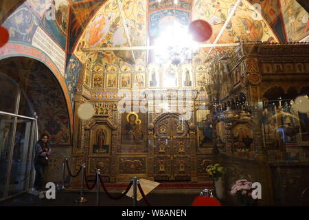 L'intérieur de la cathédrale Saint-Basile à Moscou, Russie. Banque D'Images