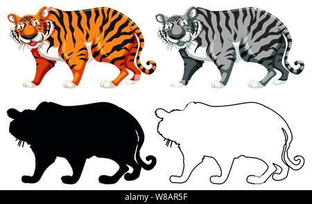 Silhouette, la couleur et le plan illustration version Illustration de Vecteur