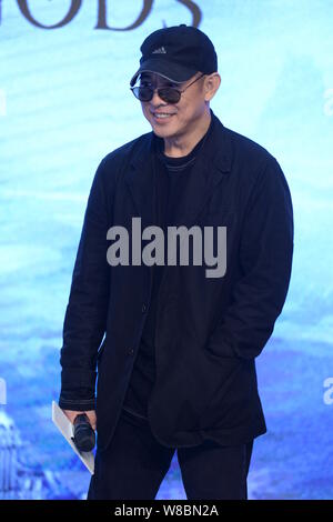 Kungfu chinois Star Jet Li assiste à une conférence de presse pour promouvoir son nouveau film 'Ligue des dieux" à Beijing, Chine, 21 avril 2016. Banque D'Images