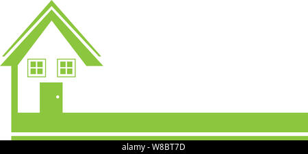 Vente maison vert Logo Banque D'Images