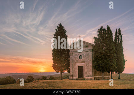 Cappella della Madonna di Vitaleta, San Quirico, Toscane, Italie, Europe Banque D'Images