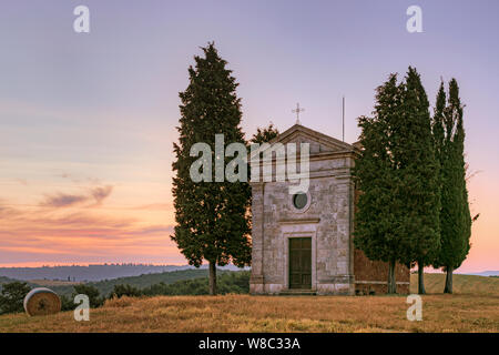 Cappella della Madonna di Vitaleta, San Quirico, Toscane, Italie, Europe Banque D'Images