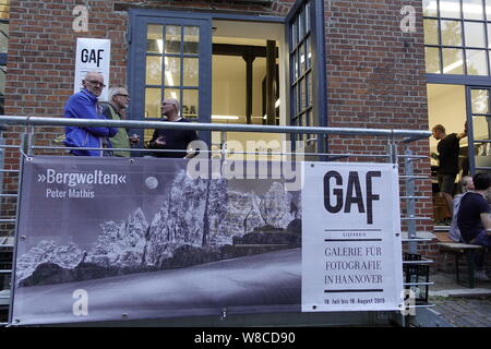 ,,Fotoausstellung Bergwelten, vom, Peter Mathis dans der GaF.Hannover. Banque D'Images