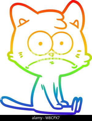 La ligne de gradient dimensions d'un dessin animé chat nerveux Illustration de Vecteur