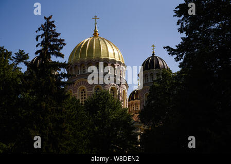 Riga, Lettonie. 7e août 2019. Vue de la Nativité du Christ cathédrale de Riga à Riga.Riga est la capitale et la plus grande ville de la Lettonie, l'un des États baltes pays. Situé sur le golfe de Riga et sur l'embouchure du fleuve Daugava, le centre historique de Riga est un site classé au patrimoine mondial en raison de l'architecture Art Nouveau et l'Art Nouveau crédit : Omar Marques/SOPA Images/ZUMA/Alamy Fil Live News Banque D'Images