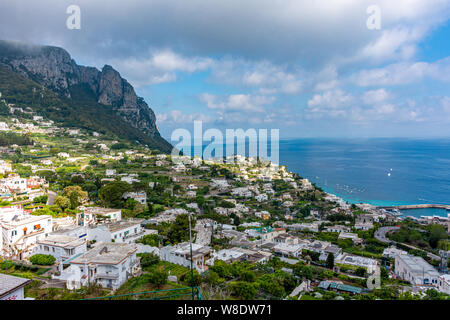 L'Italie, Capri, vue de la Piazza Umberto Banque D'Images