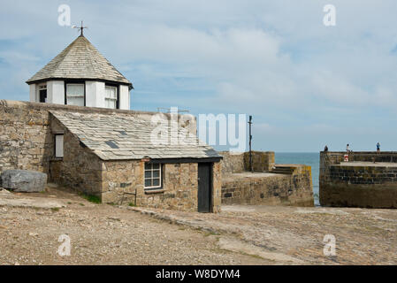 Ancien bâtiment du port historique, port de Charlestown, Cornwall Banque D'Images