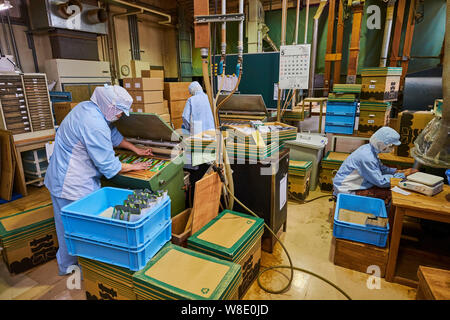 Le Japon, Honshu, Shizuoka, usine de thé Banque D'Images