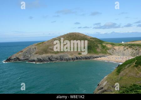 Plage de Mwnt Côte Ceredigion Cardigan Bay Chemin la côte du Pays de Galles de l'ouest du pays de Galles Cymru UK Banque D'Images