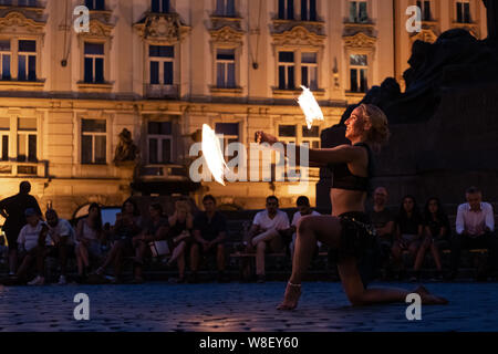 Prague, République tchèque - Le 22 juillet 2019 : la place de la vieille ville de Prague. Banque D'Images