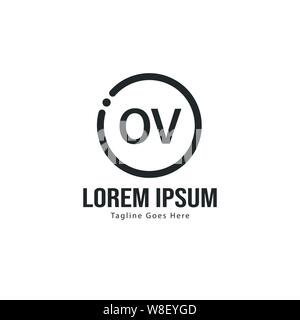 Modèle avec logo OV initiale du bâti moderne. Lettre OV minimaliste design logo vector illustration Illustration de Vecteur