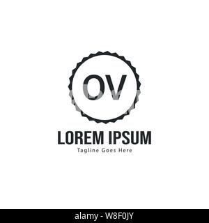 Modèle avec logo OV initiale du bâti moderne. Lettre OV minimaliste design logo vector illustration Illustration de Vecteur