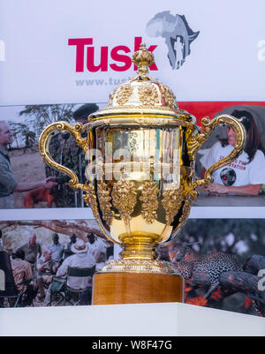 Cowes, île de Wight. 8 Aug 2019. La King's Cup Cowes- La King's Cup, un trophée d'abord présenté par le roi George V à Cowes' Royal Yacht Squadron en 1920, a été décerné à Bear Grylls' équipe gagnante. Chaque bateau avait une célébrité l'ambassadeur et le capitaine à bord, avec d'autres participants y compris l'historien Dan la neige, l'Angleterre de football féminine Fara Williams, le comédien John Bishop, rameuse olympique Helen Glover et Katie Thistleton présentateur CBBC. Ce grand événement nautique organisée par le duc et la duchesse de Cambridge. Crédit : Gary Blake/Alamy Live News Banque D'Images