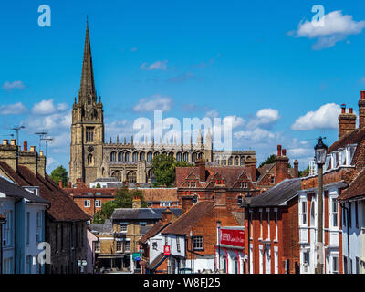 Sainte Marie la Vierge Saffron Walden, Essex. C'est la plus grande église non cathédrale d'Essex. Construit 1250 à 1258 sur une ancienne église en bois. Banque D'Images