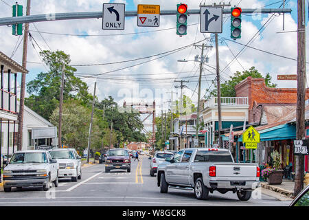 Vie quotidienne bas Breaux Bridge, Louisiana's Main Street, 21 septembre 2018. Banque D'Images