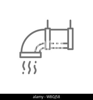 Tuyau de vidange du tuyau de ventilation, connecteur, l'icône de la ligne de climatisation. Illustration de Vecteur