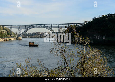 Pont Maria Pia à Porto Banque D'Images