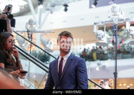 L'acteur australien Chris Hemsworth arrive pour la première du film 'Avengers : Uncanny X-Men' à Londres, Royaume-Uni, 21 avril 2015. Banque D'Images