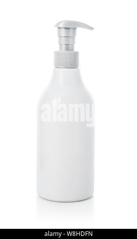 Flacon pompe avec bouchon en plastique. Mock-up pour l'emballage d'un produit de marquage Banque D'Images