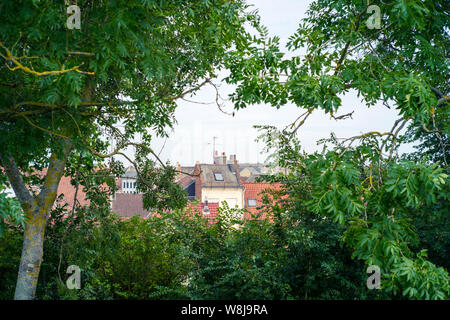 Maisons traditionnelles à Montreuil-sur-Mer, Pas-de-Calais, Nord de la France Banque D'Images
