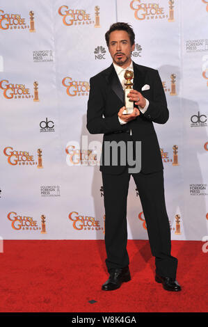 LOS ANGELES, CA. Le 18 janvier 2010 : Robert Downey Jr à la 67e Golden Globe Awards au Beverly Hilton Hotel. © 2010 Paul Smith / Featureflash Banque D'Images