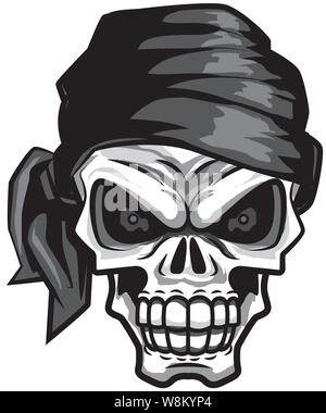 Retro Vintage skull vector illustration isolé. Illustration du crâne - vector Illustration de Vecteur