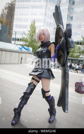 Vancouver, Canada. 9 Août, 2019. Cosplayeur pose pour une photo pendant la Révolution Anime convention à Vancouver, Canada, July 9, 2019. L'événement annuel de trois jours le coup d'ici vendredi. Source : Xinhua/Sen Liang Banque D'Images