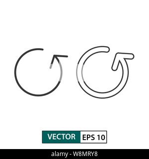 Bouton Répondre (faire pivoter Touches) vector icon set. Isolé sur fond blanc. Illustration vecteur EPS 10 Illustration de Vecteur