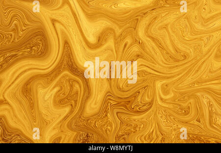 Le persillage de la peinture liquide or texture Background Banque D'Images