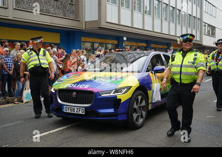 Brighton, UK - 03. Août 2019, les policiers du Brighton et Hove Pride Banque D'Images