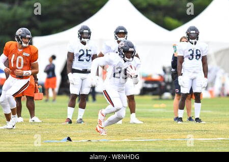 Bourbonnais, Illinois, USA. 10 août, 2019.Tarik Cohen (29) des Chicago Bears en action au cours de l'ours de Chicago camp d'entraînement à Olivet Nazarene University dans le Bourbonnais, Illinois. Dean Reid/CSM. Credit : Cal Sport Media/Alamy Live News Banque D'Images